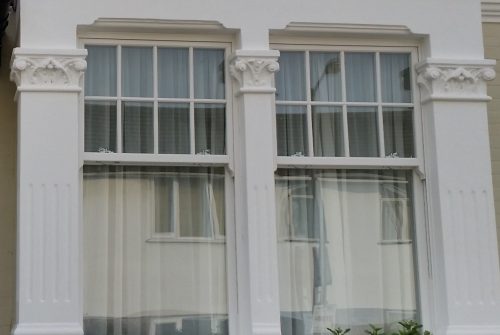 Drop down white sash windows