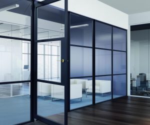 AluSpace dividers used in commercial office setting